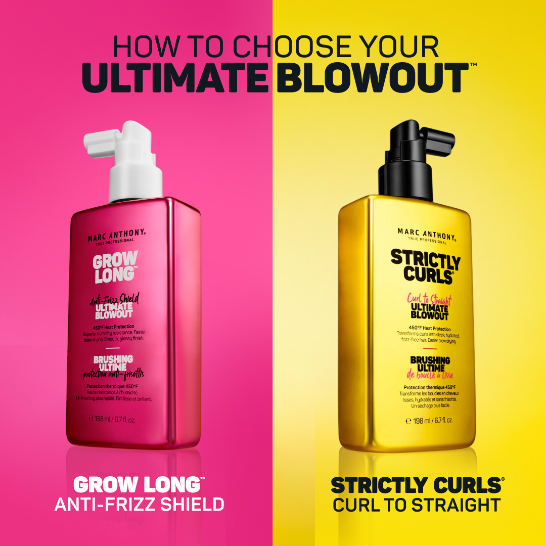 Marc Anthony Hair Care Facebook ad: Marc Anthony Grow Long Anti-Frizz Shield ULTIMATE BLOWOUT…