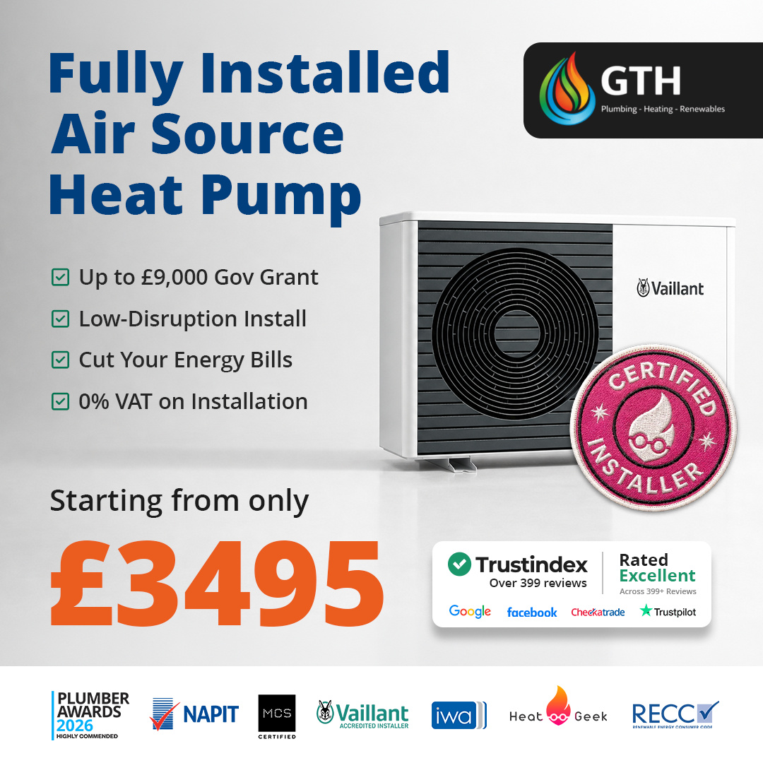 Gas Tech Heating Ltd Facebook ad: ASHP Fully Installed From £3,495