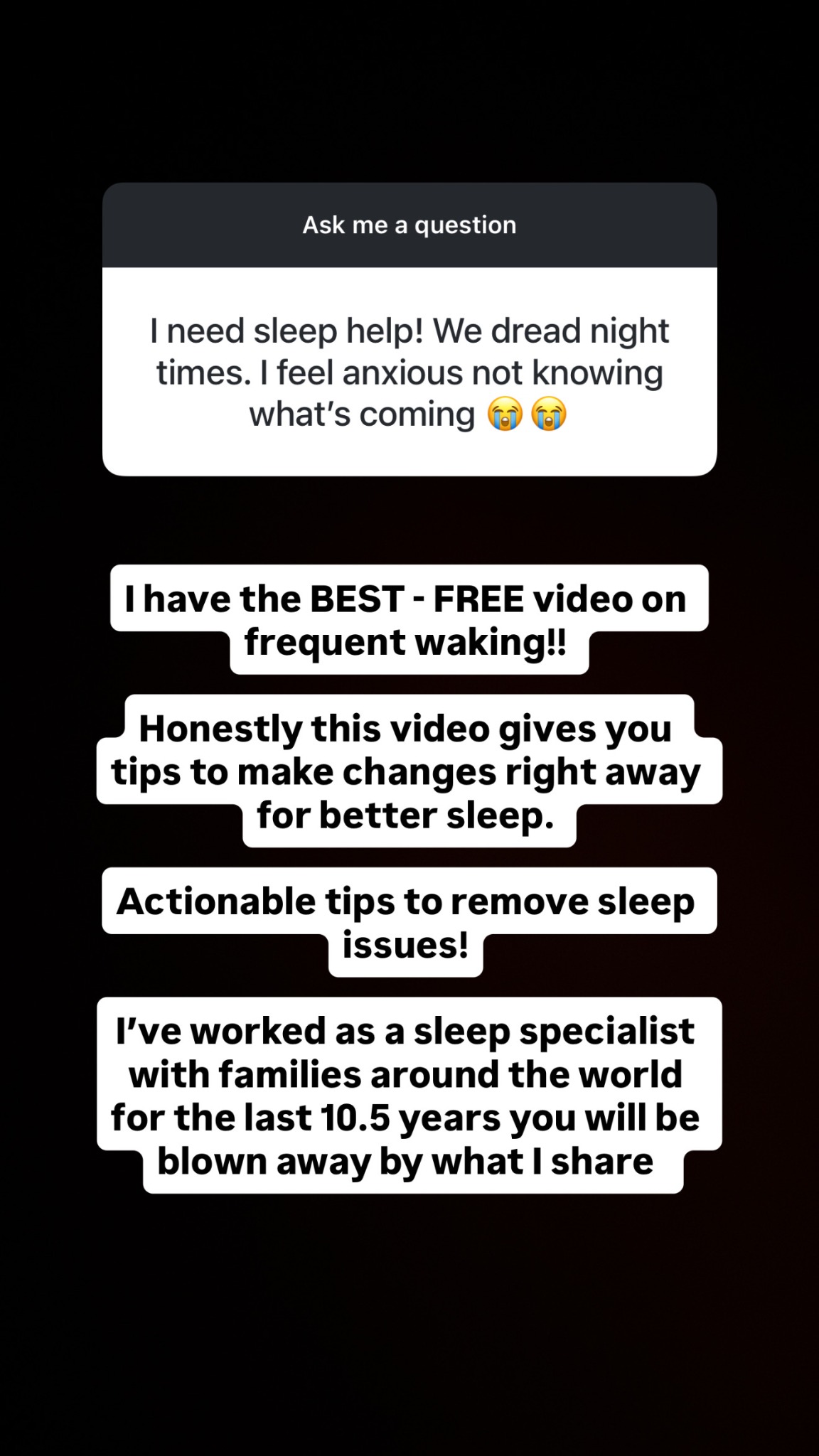The Gentle Sleep Specialist Facebook ad