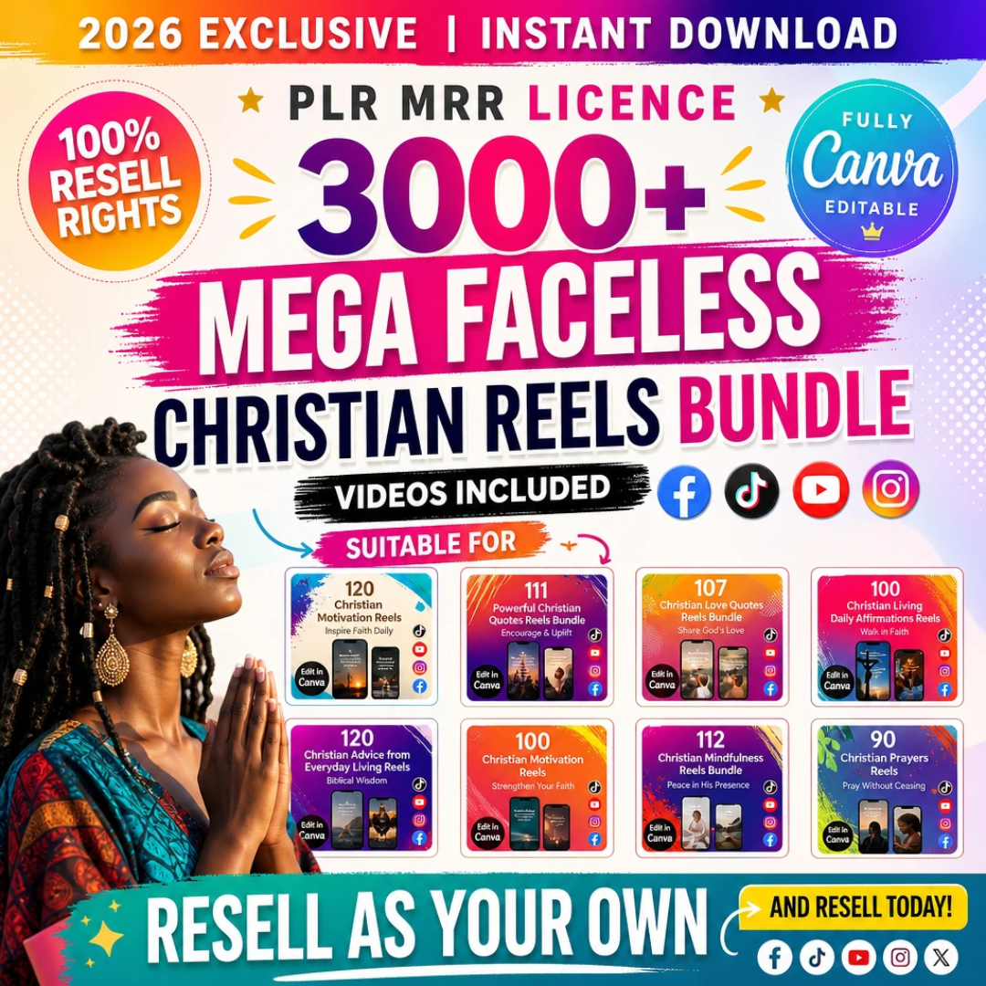 MelaninBrand Facebook ad: 3,000 Christian Reels with Resell Rights! (PLR + MRR)