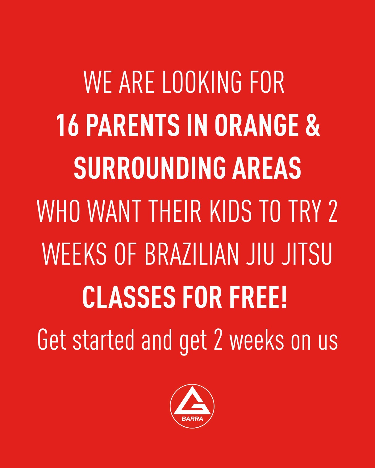 Gracie Barra Orange - Brazilian Jiu Jitsu / Self Defence Facebook ad