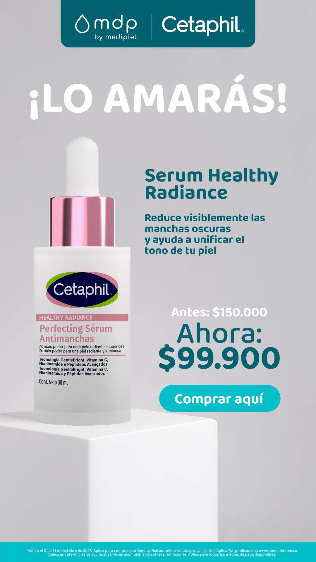 Medipiel Facebook ad: Sérum Cetaphil por solo $99.900