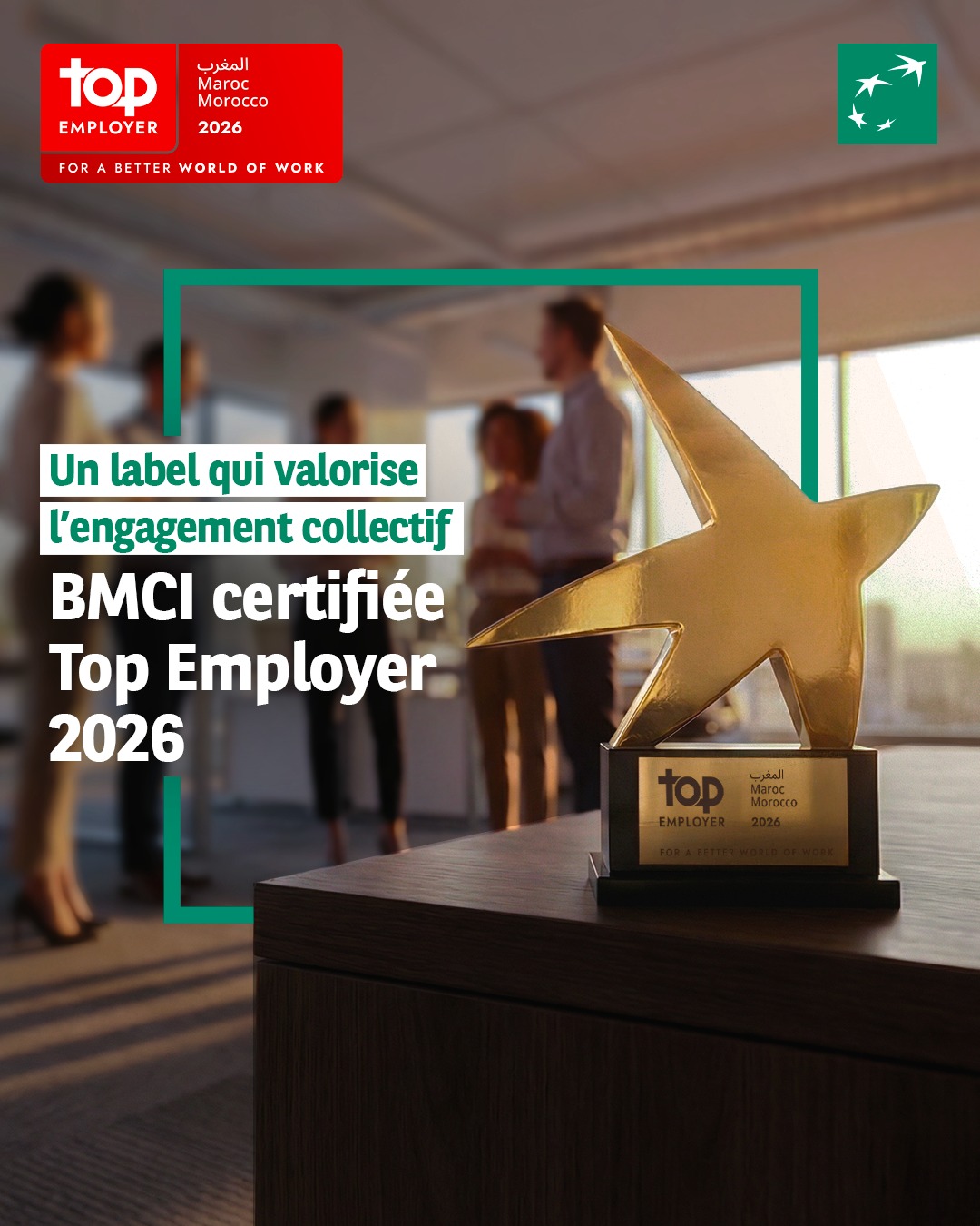 BMCI Groupe BNP Paribas Facebook ad: La BMCI est certifiée Top Employer 2026!