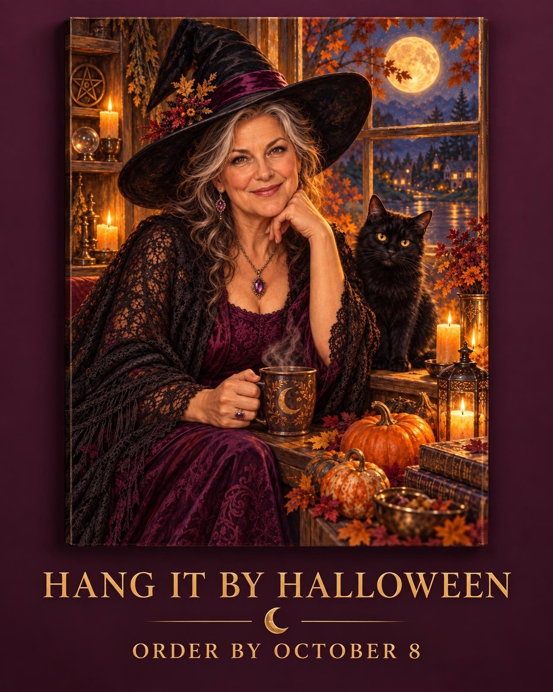 PortraitGift.Com Facebook ad: Order by Oct 8 · Hang It by Halloween