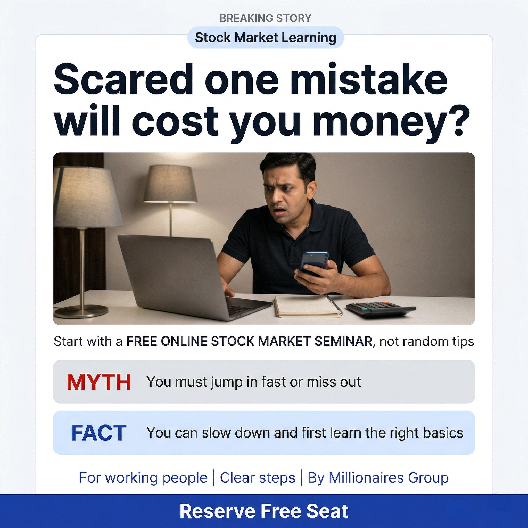 Millionaires Group Stock Market Training Institute Facebook ad
