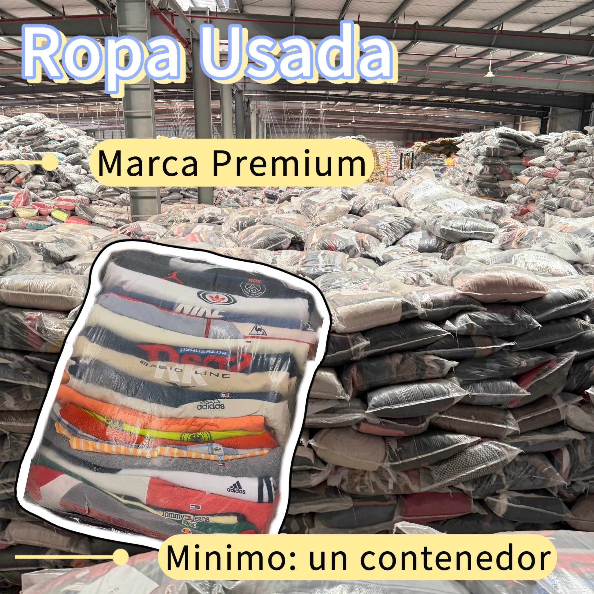 Hissen Global Used Sportswear Supplier Facebook ad: Ropa de marca de segunda mano | Solo venta al por mayor