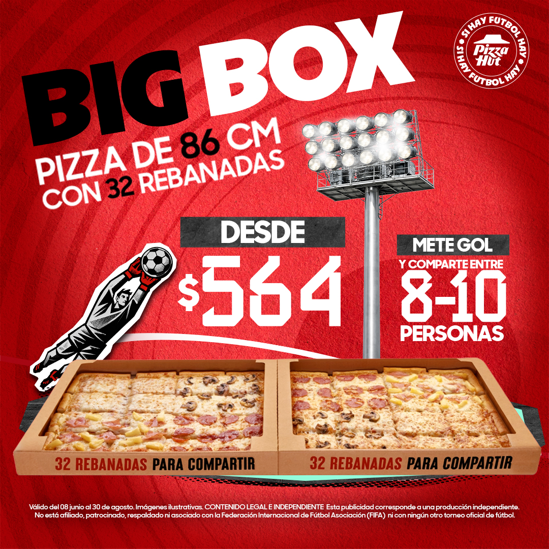 Pizza Hut México Facebook ad: 32 rebanadas para compartir