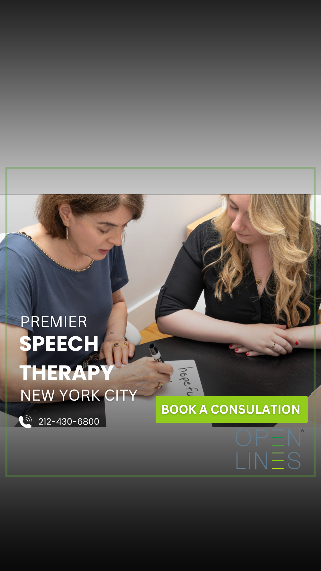 Open Lines Speech and Communication PC Facebook ad
