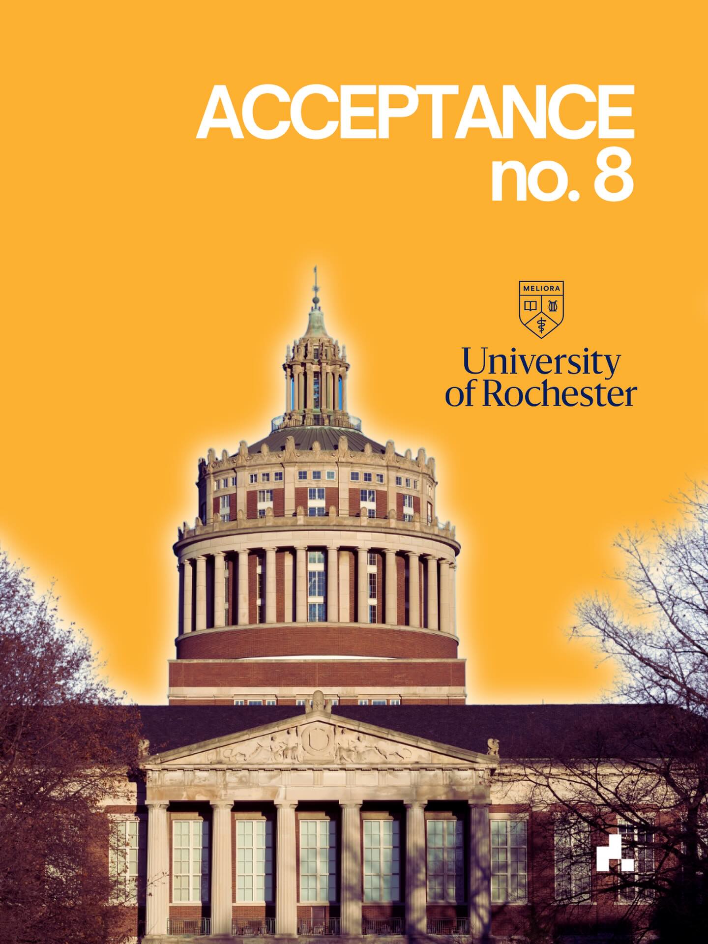 Adroit Education Facebook ad: Acceptance No. 8 // @urochester