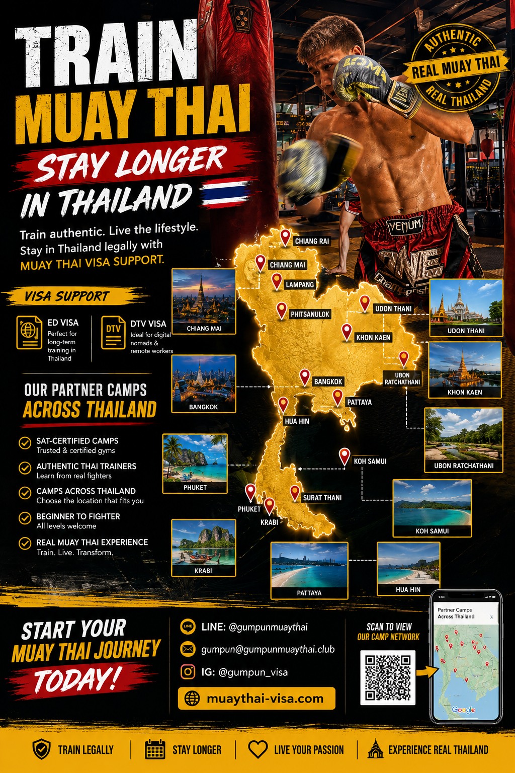 Muay Thai ED & DTV Visa Support Facebook ad