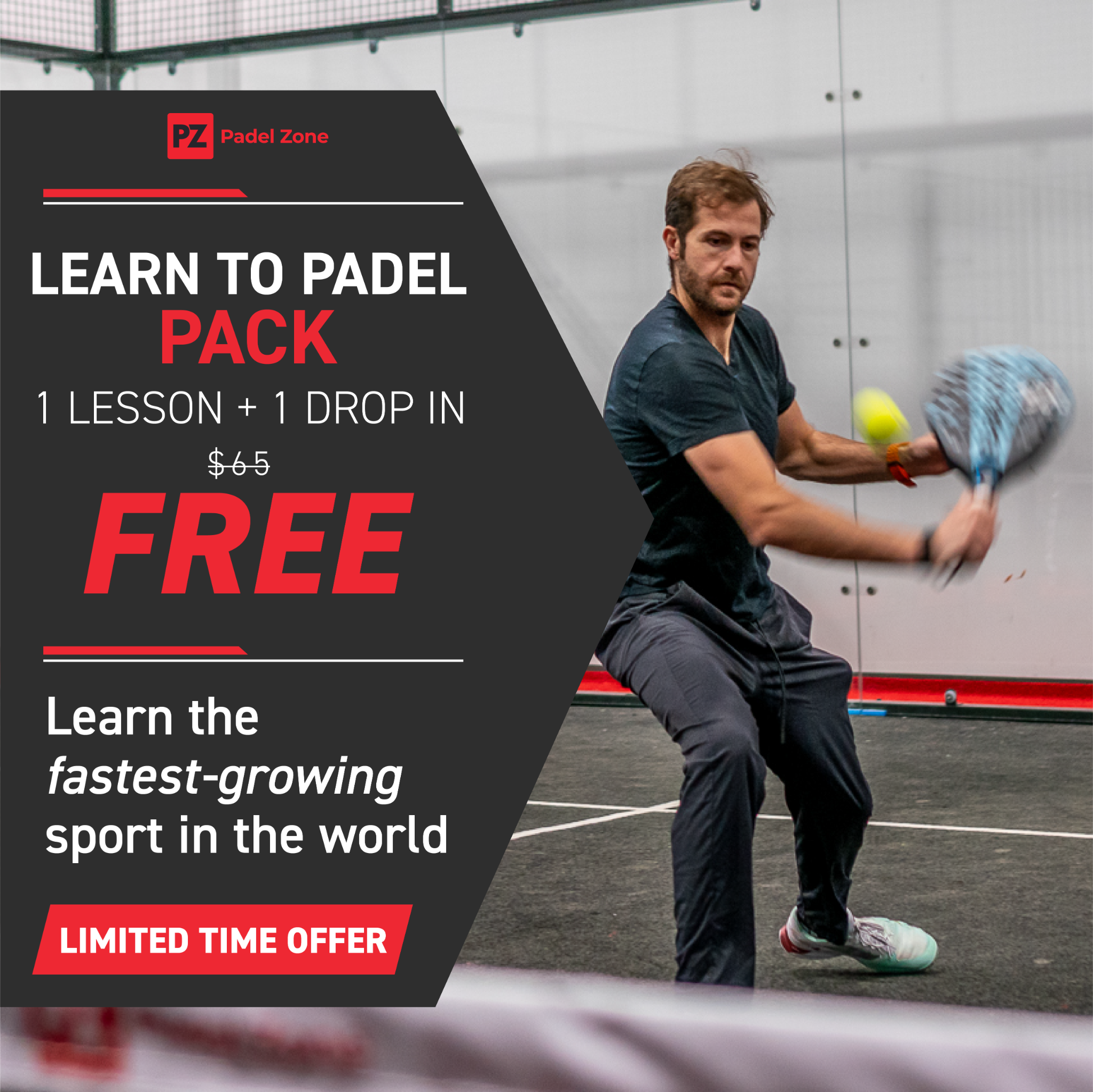 The Padel Zone Facebook ad from Mar 3, 2025