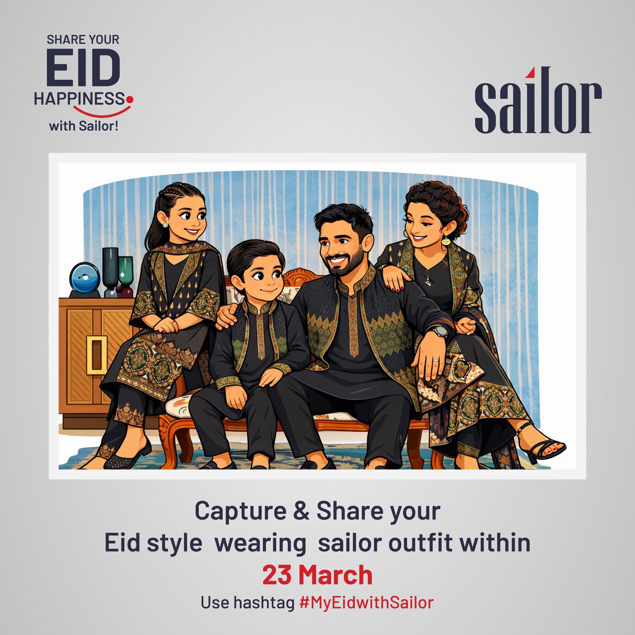 Sailor - Sailing Life Facebook ad: Capture & Share Your Eid Style wearing Sailor…