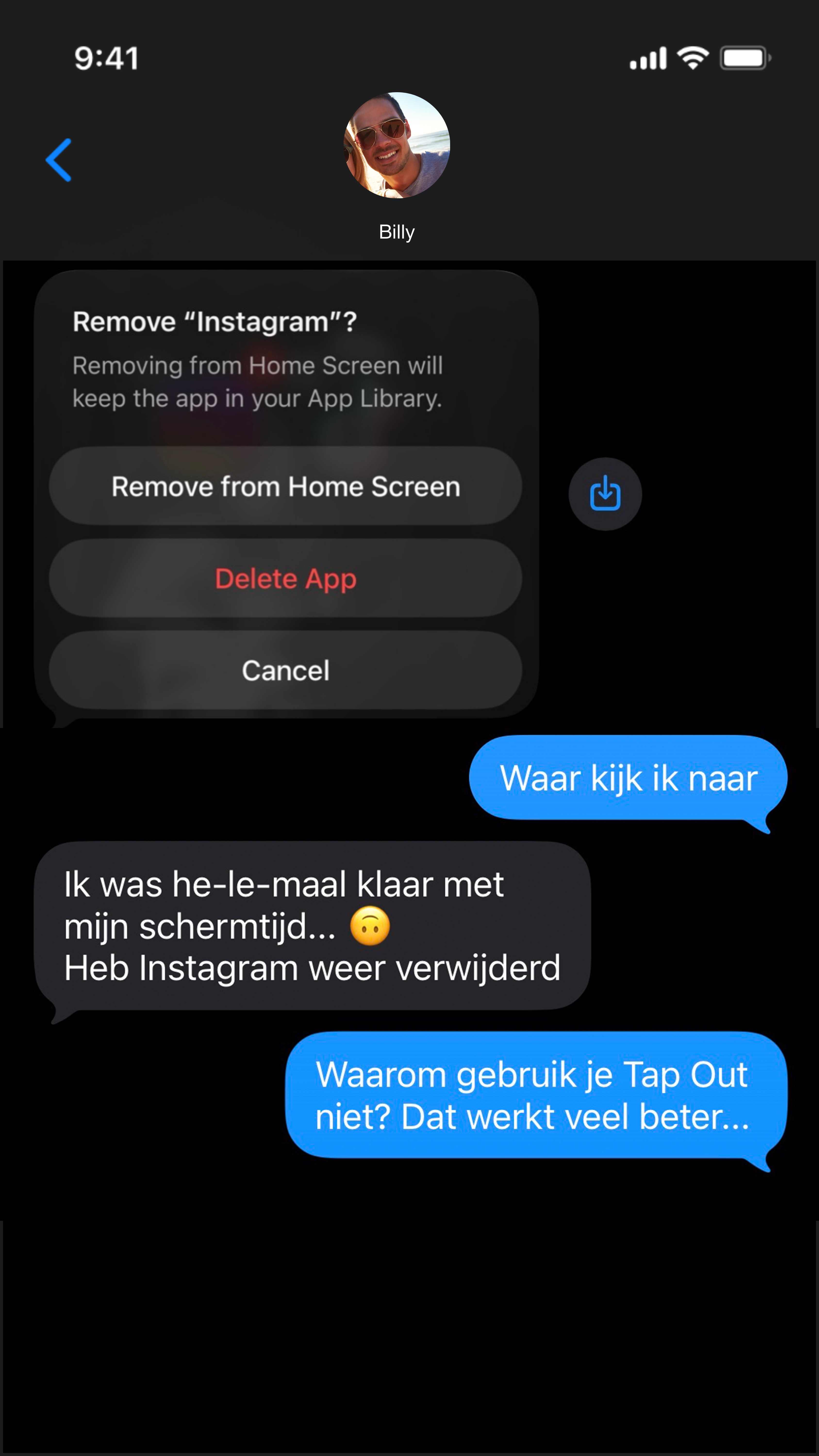 Tap Out Facebook ad