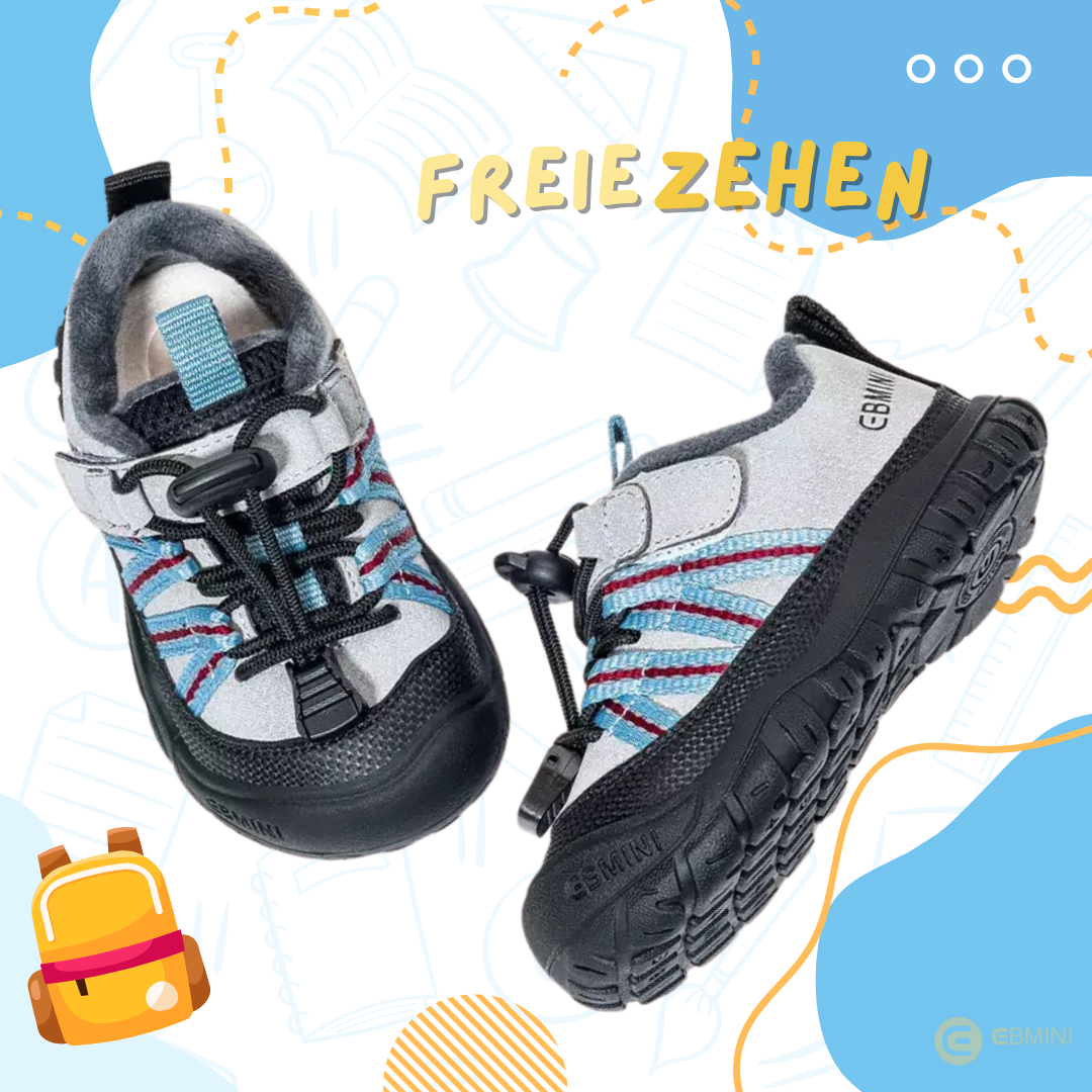Ebmini - Kids Facebook ad: EBMINI Barfußchuhe, die Kindern Freiheit schenken.