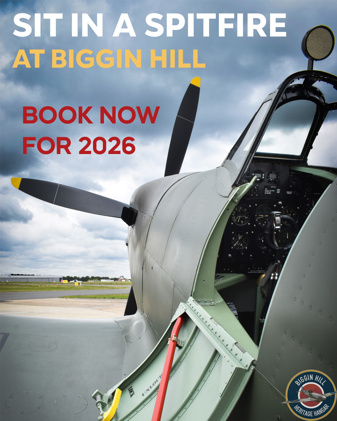 Biggin Hill Heritage Hangar Facebook ad: Sit in a Spitfire - The Perfect Gift