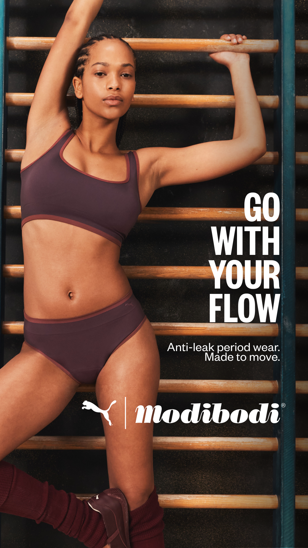 Modibodi Facebook ad: Made To Move. Made For Your Period.