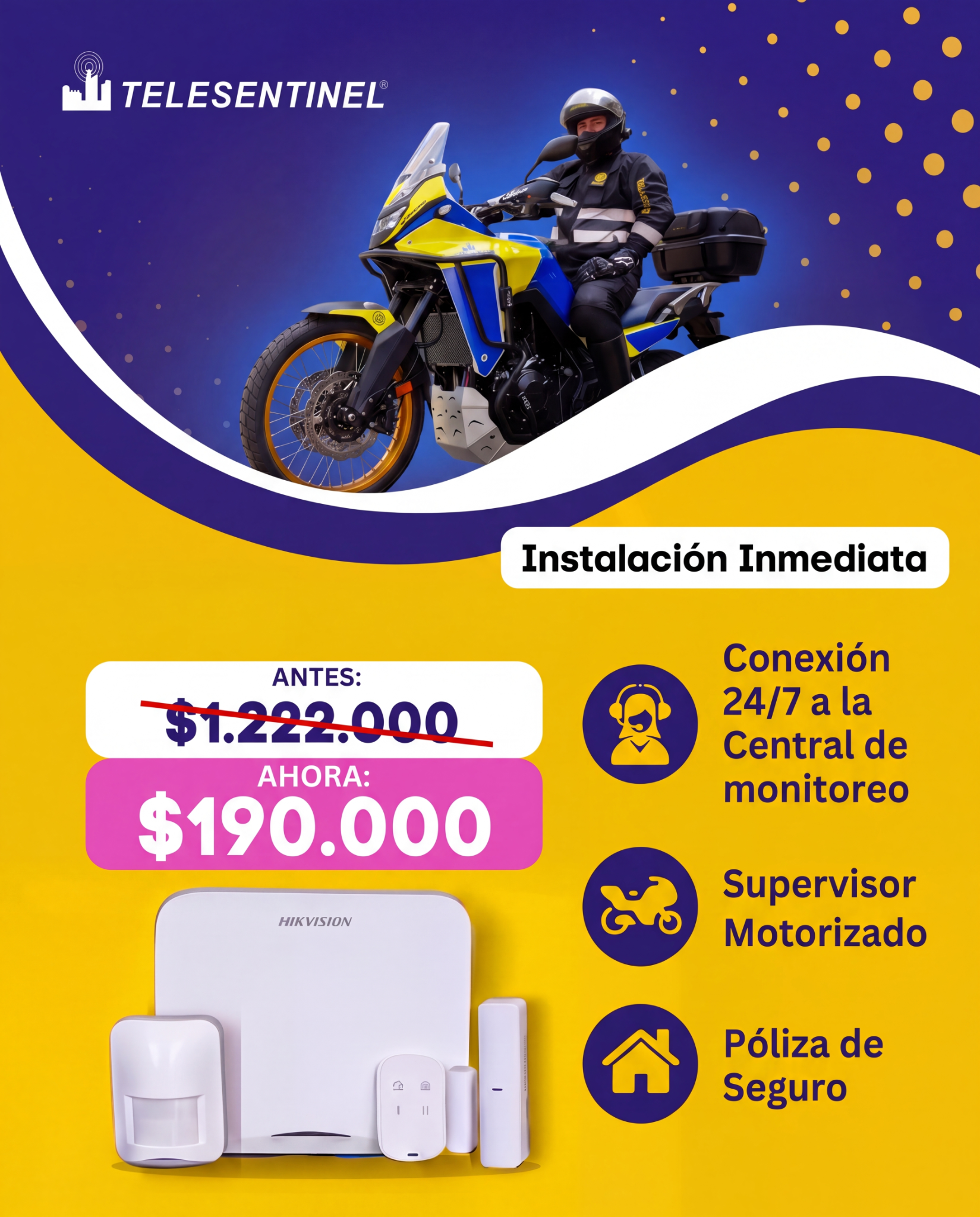 Telesentinel Oficial Facebook ad: Monitoreo 24 x 7