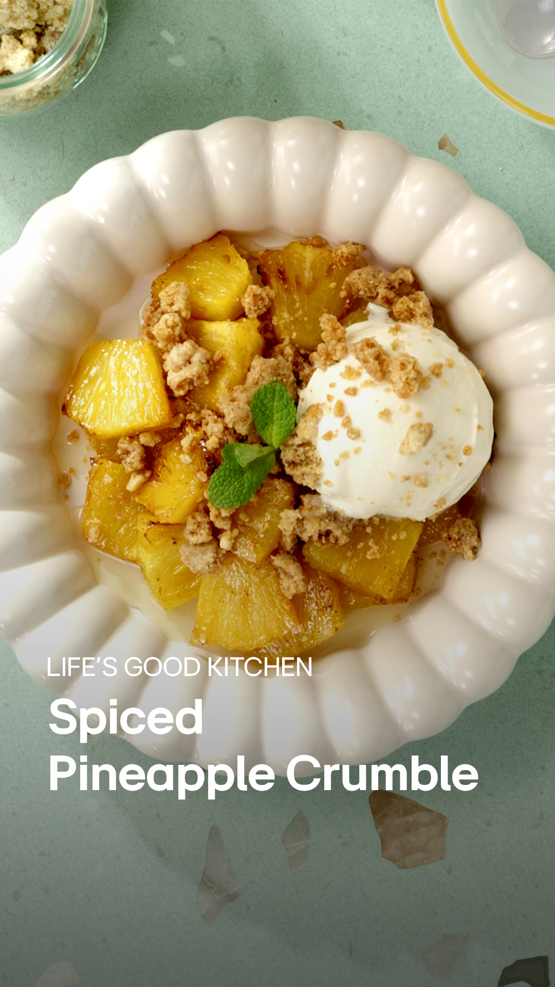 Life's Good Kitchen Facebook ad: If you love easy crumble recipes with an…