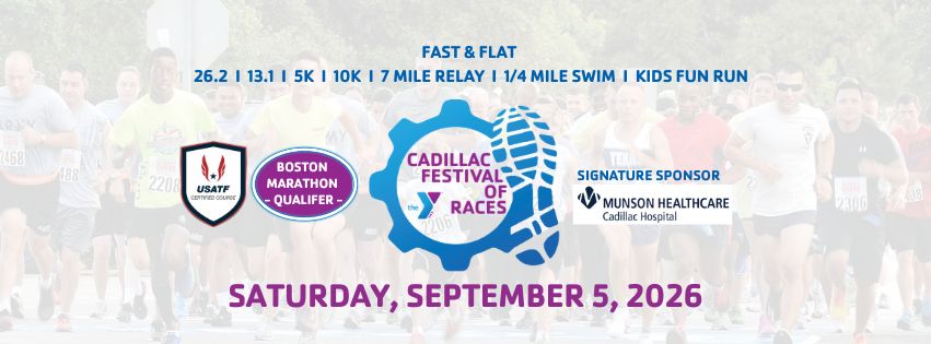 Cadillac Area YMCA Facebook ad: Cadillac Festival of Races (Boston Marathon Qualifier)