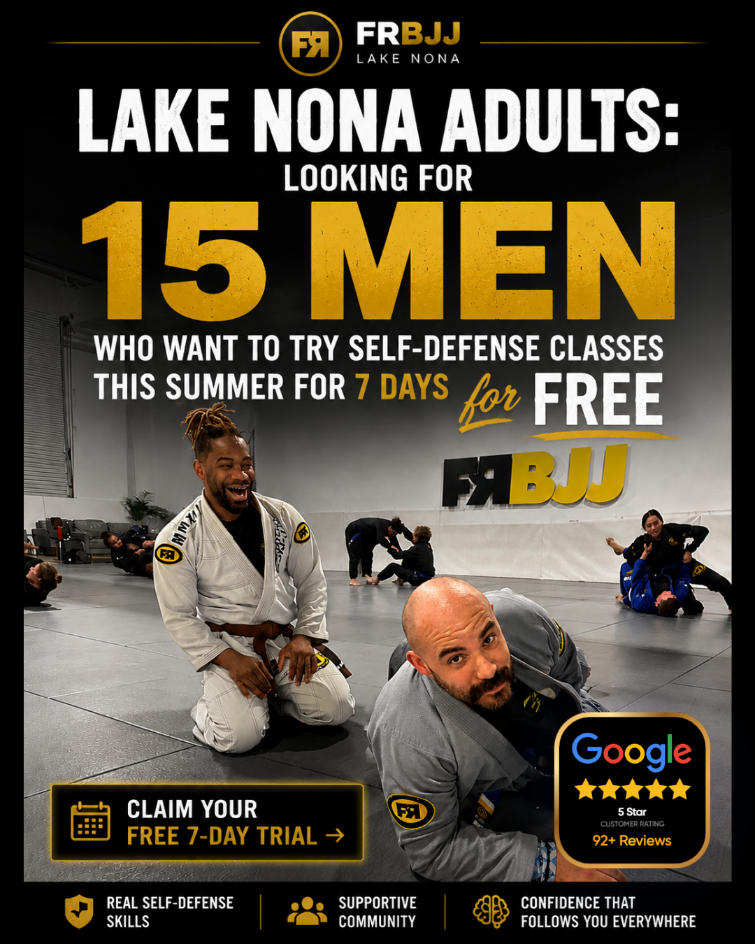 FRBJJ Lake Nona Facebook ad: Transform Your Confidence And Learn Real Self-Defense