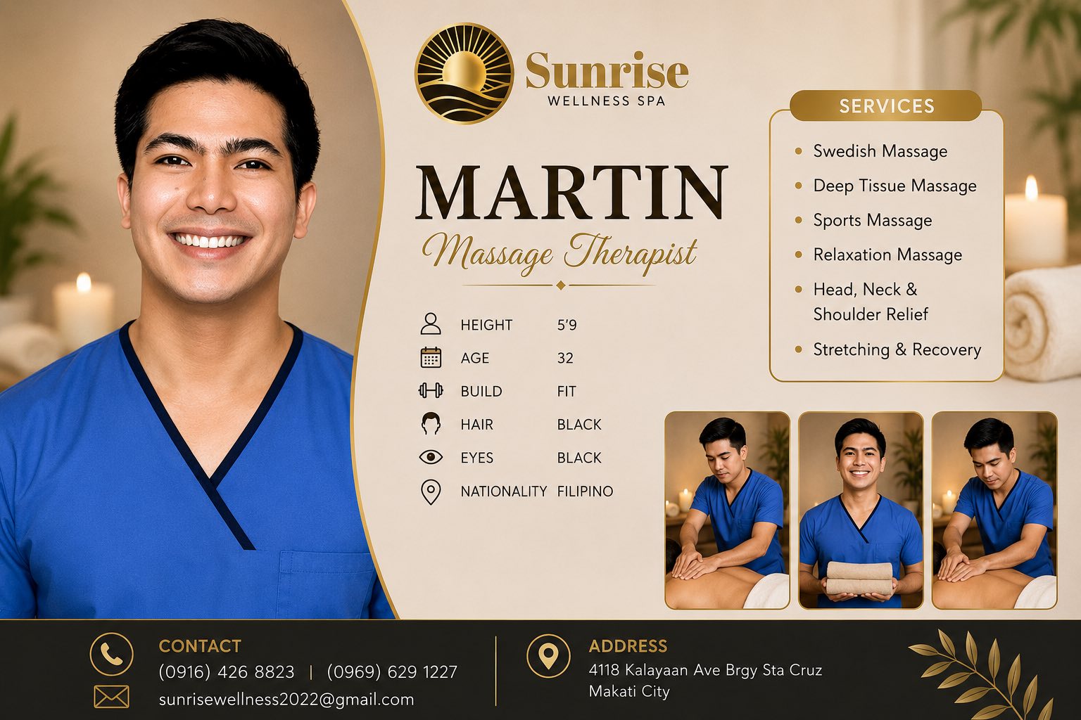 Sunrise Wellness Spa Makati Branch Facebook ad: Success looks different for everyone,long meetings…