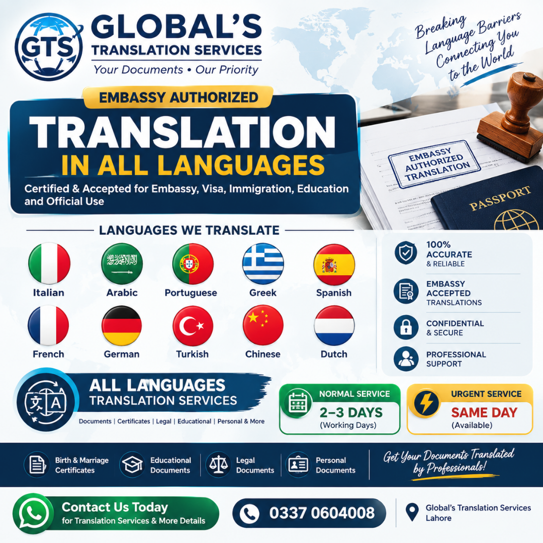 Globals Translation Service Facebook ad: Certified Translation in All Languages
