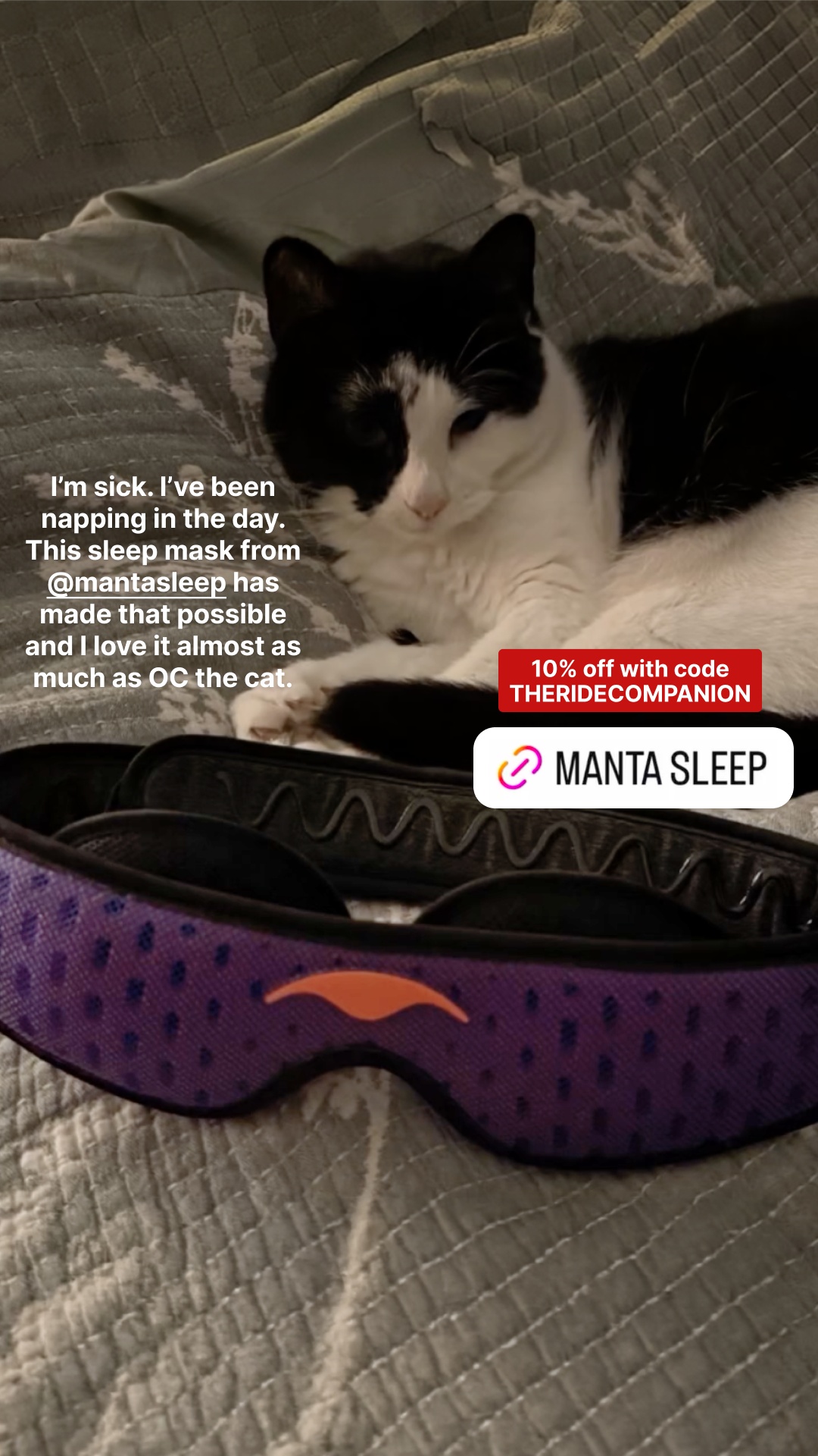 Manta Sleep Facebook ad: Better Naps Start in 100% Darkness