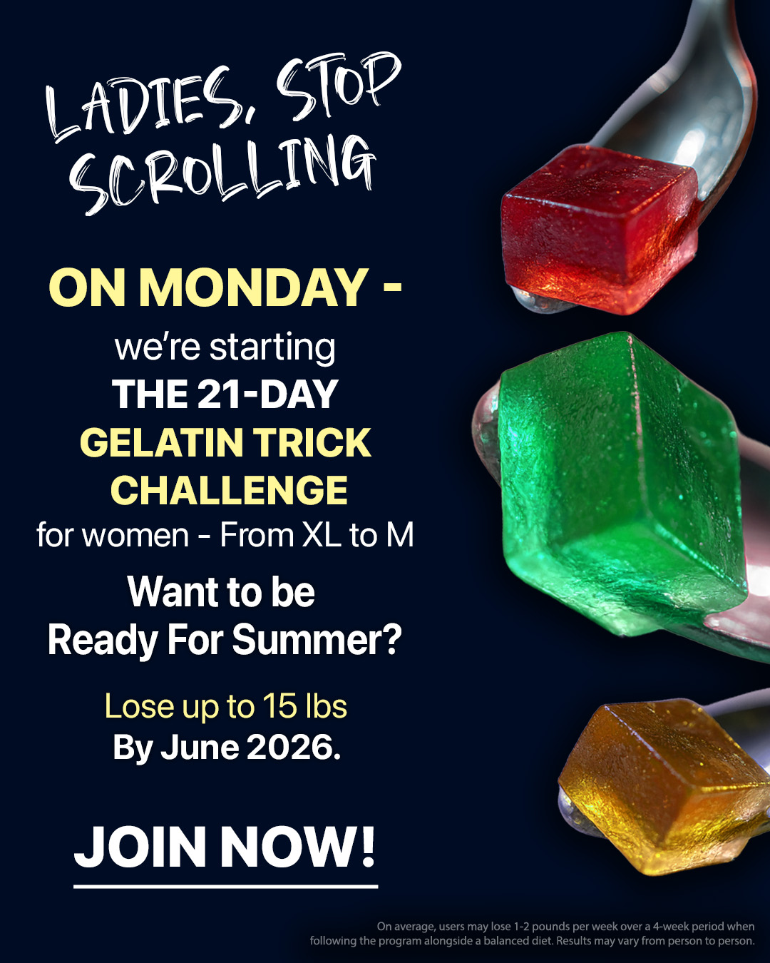 No Carbs Challenge Facebook ad