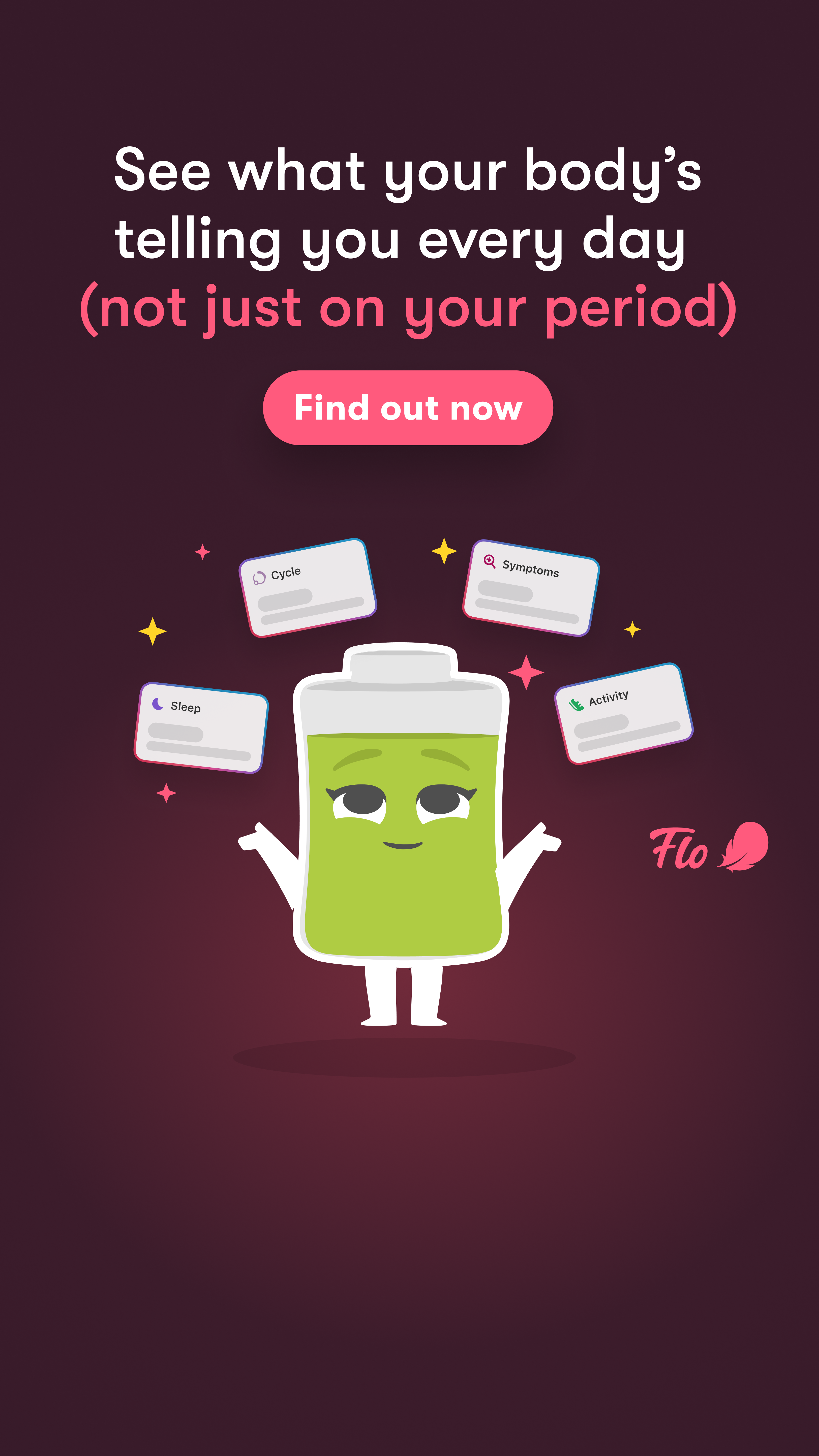 Flo Health App Facebook ad: Start using Flo today!