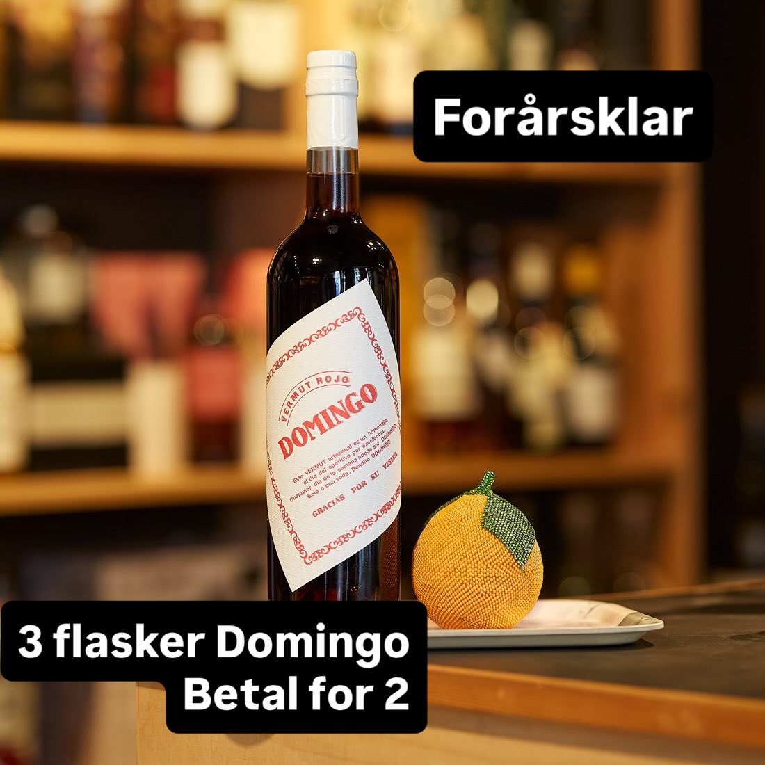 densidstedraabe Facebook ad: Forårstilbud. Spar 34% på Vermut Domingo.