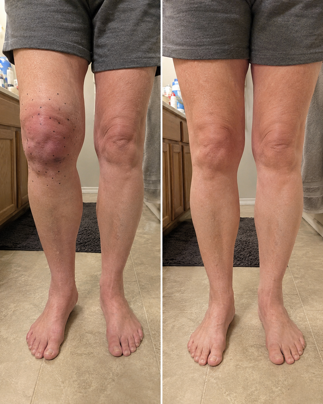 Kathy Miller Facebook ad: 12 years of bone-on-bone knee pain gone in 2 days?