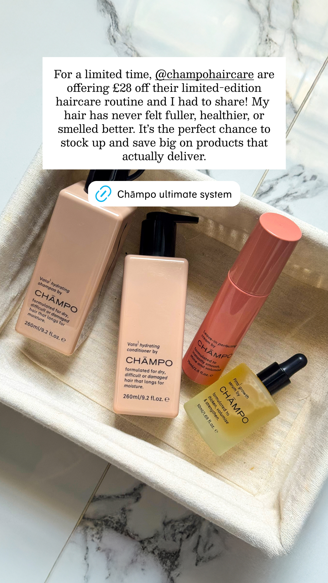 Chāmpo Haircare Facebook ad