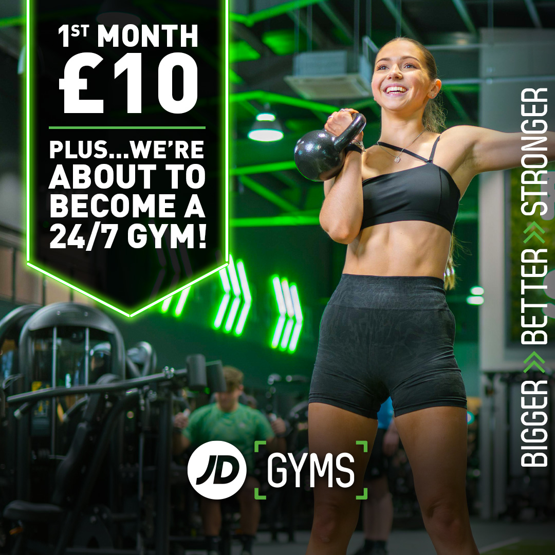JD Gyms - Chesterfield Facebook ad: 1st Month £10 | Join Online