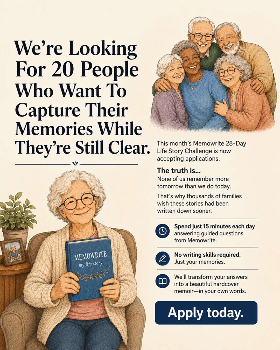 Memowrite Facebook ad