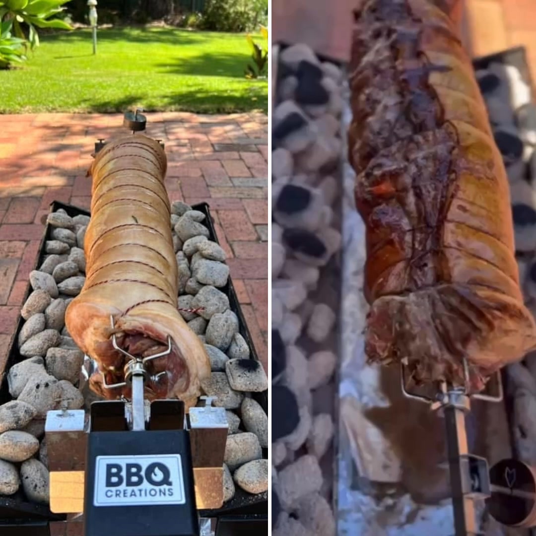 BBQ Creations Facebook ad: The Spit That Uses 75% Less Charcoal