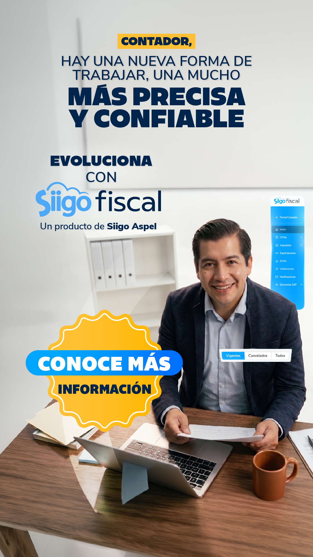 Siigo Aspel Facebook ad: Contador, impulsa tu profesión con Siigo Fiscal