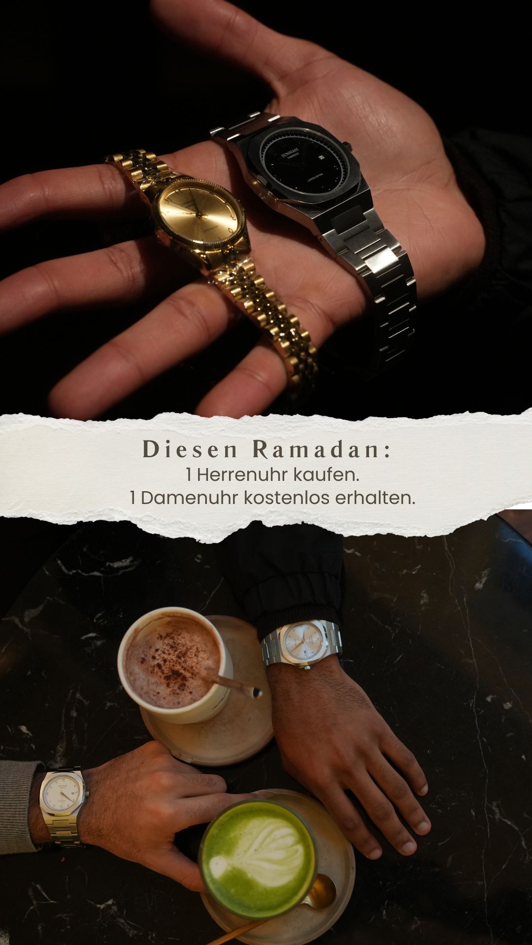 Sunnah Timepieces Facebook ad: AKTION: 1+1 Ramadan Spezial