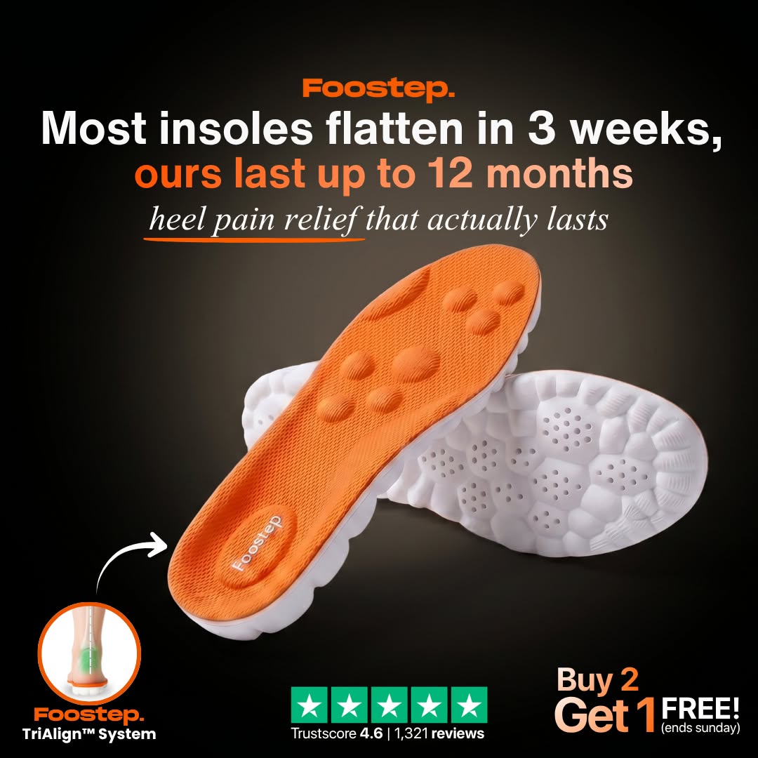 Foostep Facebook ad: Feel Relief From First Wear or Money Back