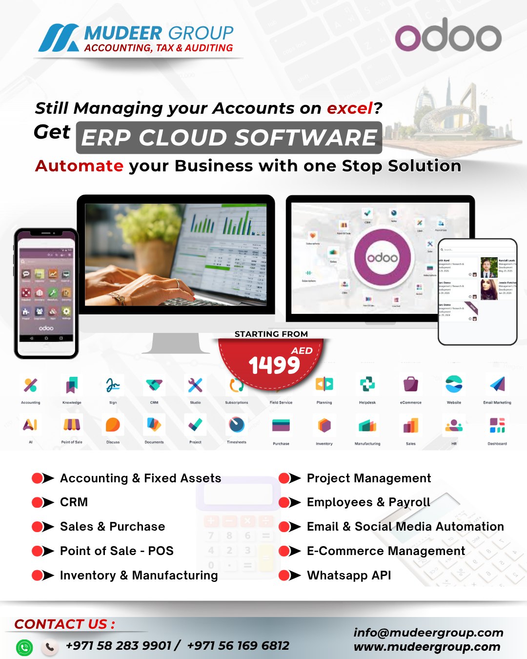 Mudeer Accounting Tax & Auditing Facebook ad: Automate Your Business Odoo ERP