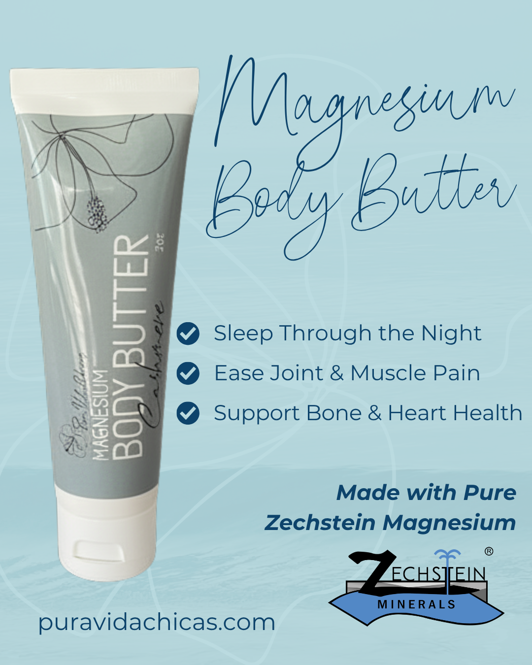 Pura Vida Chicas Facebook ad: Sleep Better Starting Tonight With Magnesium