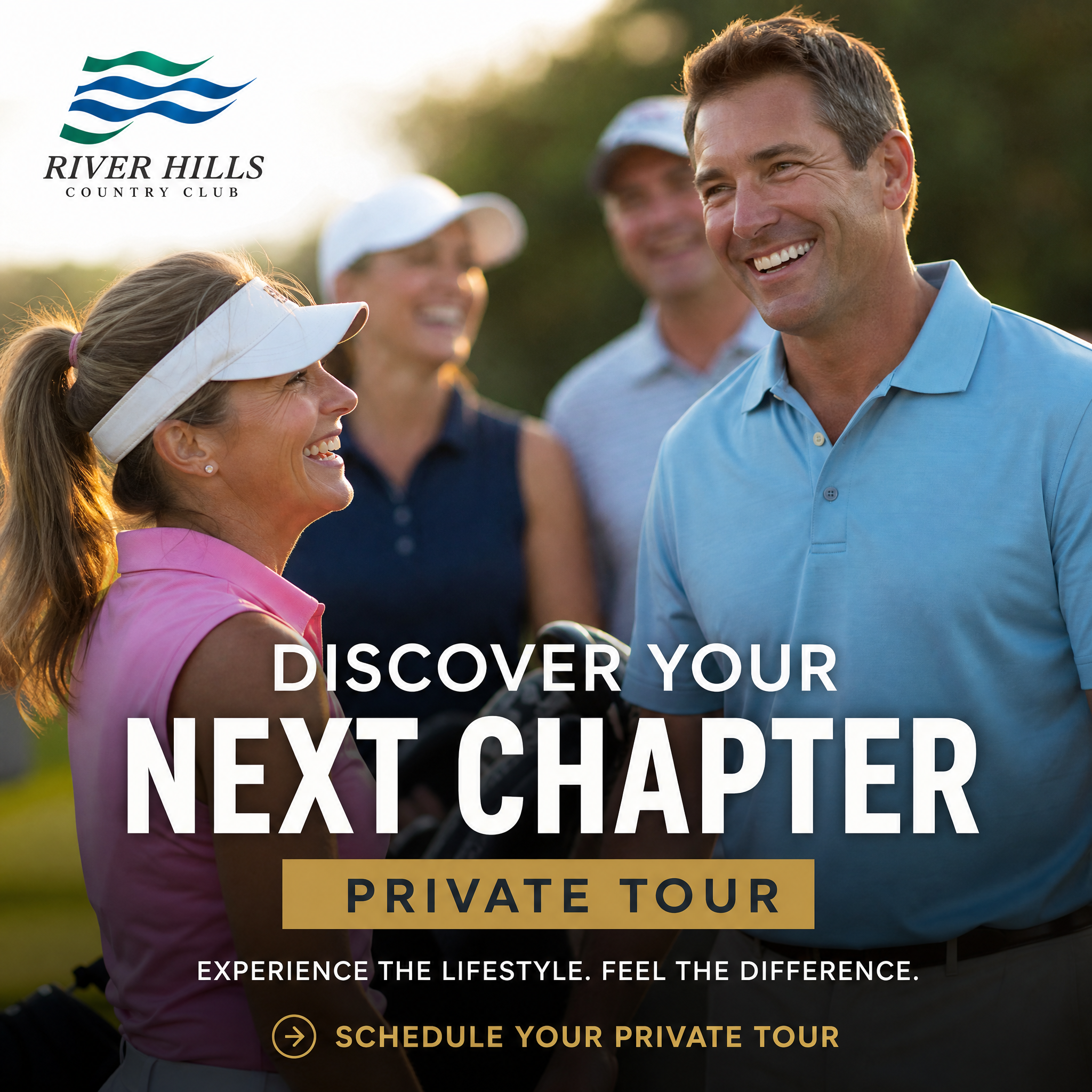 River Hills Country Club Facebook ad: Experience Luxury Private Country Club Living