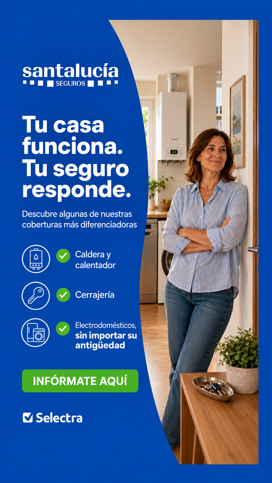 Selectra Facebook ad: Seguro de Hogar Santalucía