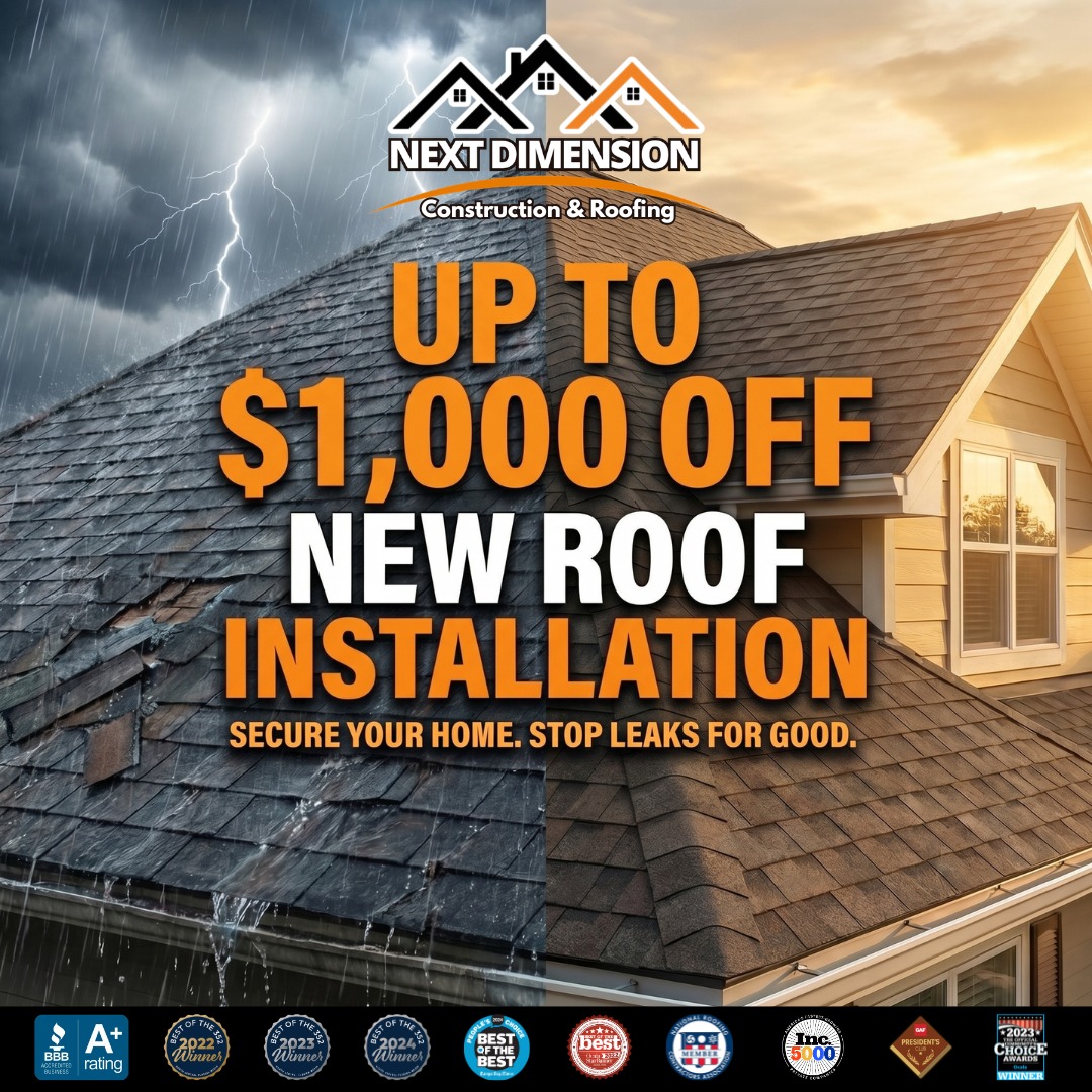 Next Dimension Construction & Roofing Facebook ad