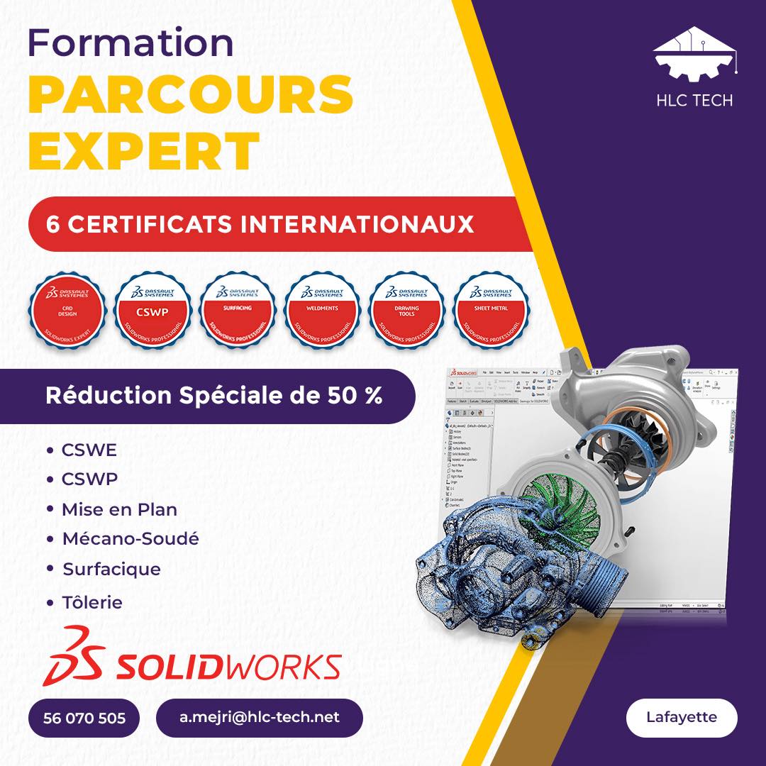 HLC-Tech Facebook ad: OFFRE SPÉCIALE, Parcours Expert SolidWorks