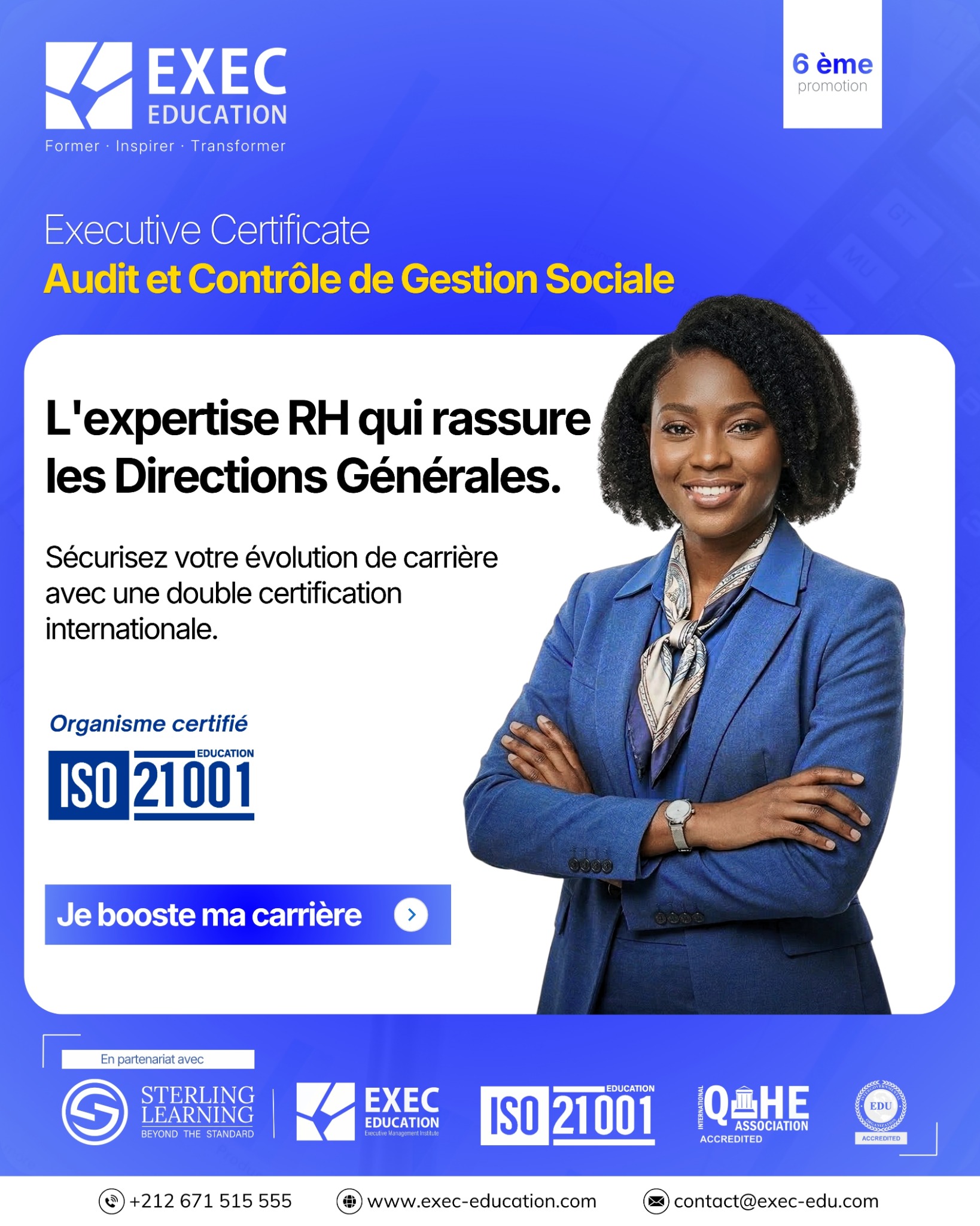 EXEC Education Facebook ad: L'expertise RH qui rassure les Directions Générales.