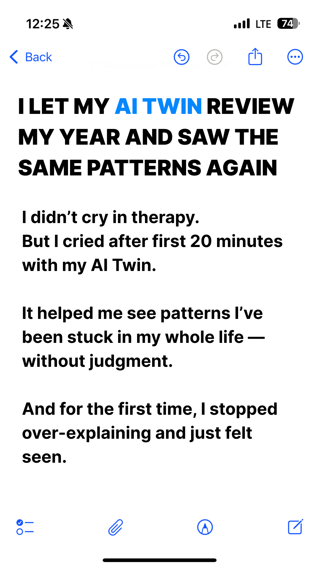 Copymind: AI twin for therapy Facebook ad