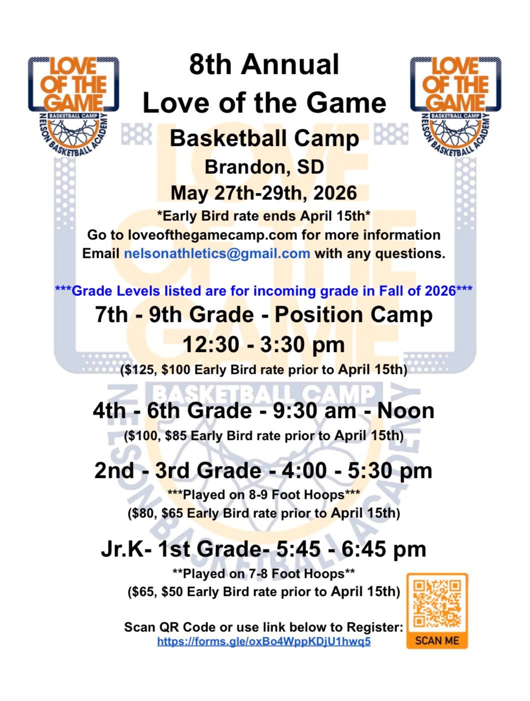 Nelson Basketball Academy Facebook ad: 8th annual Love of the Game Basketball Camp…