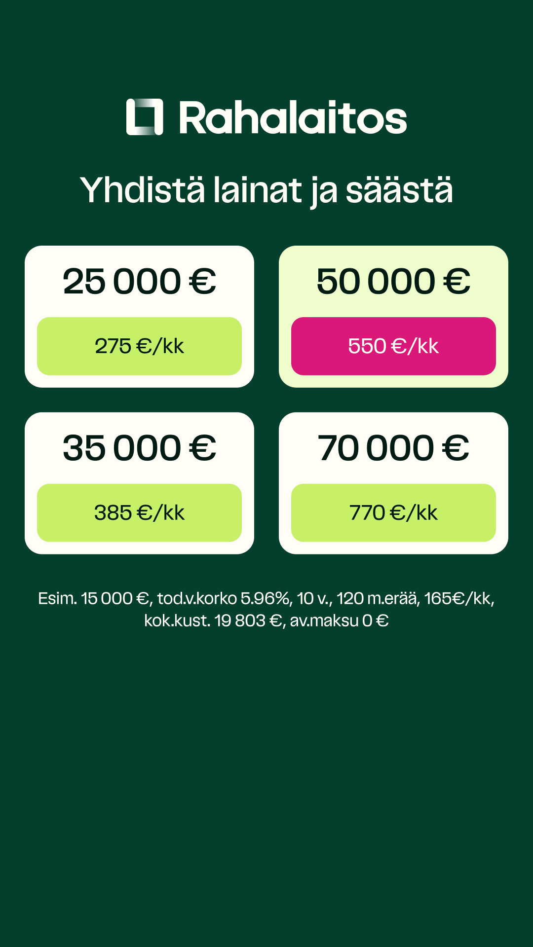 Rahalaitos.fi Facebook ad