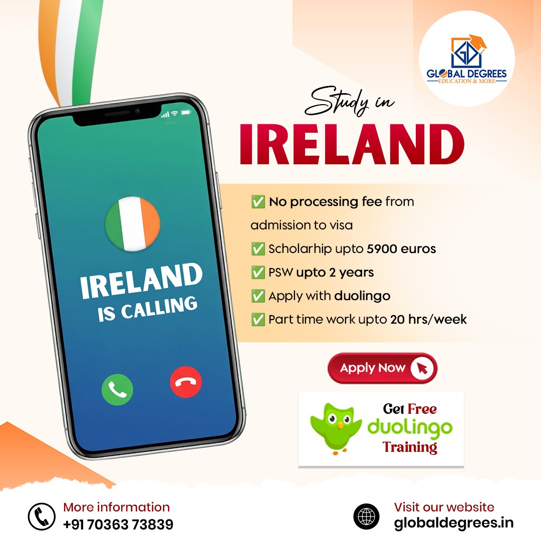 Global Degrees Facebook ad: Study in Ireland- Spetember 2026 Intake