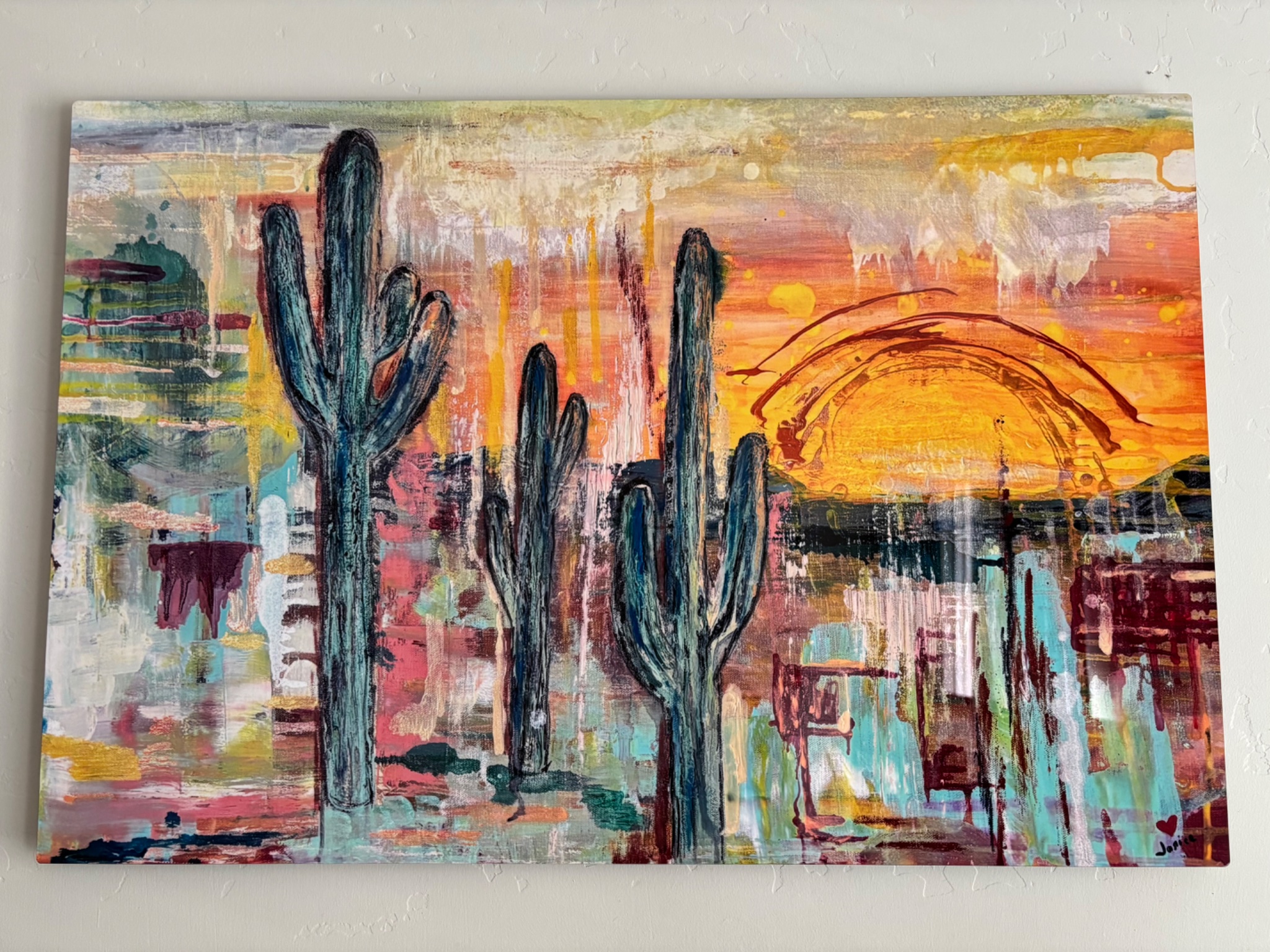 CreateArt Janicegrewe Facebook ad: Art - Desert Explosion on Modern Metal 20x30